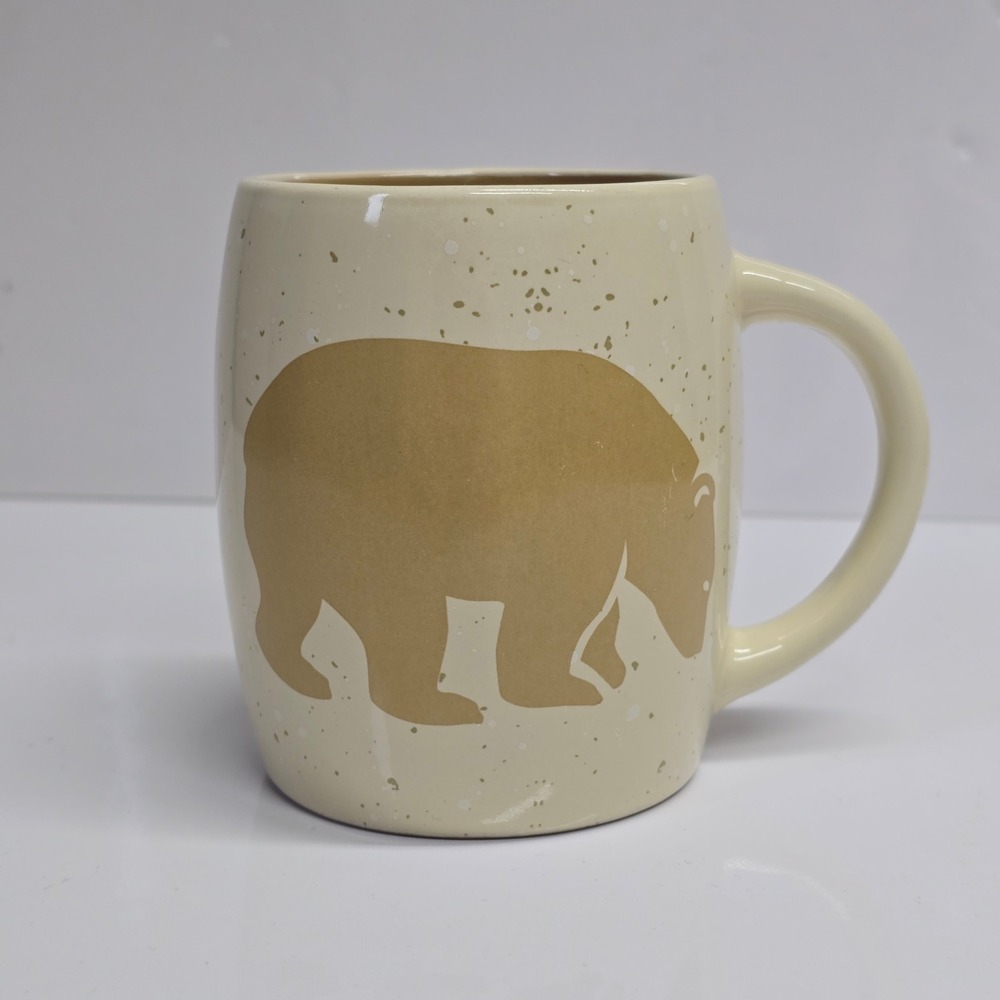 Tim Hortons Limited Edition 016 Bear Mug Cream Tan Ceramic Speckled 16oz 2016